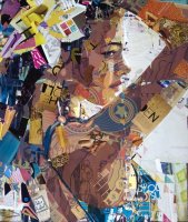 Collage (papel, tela, objetos)